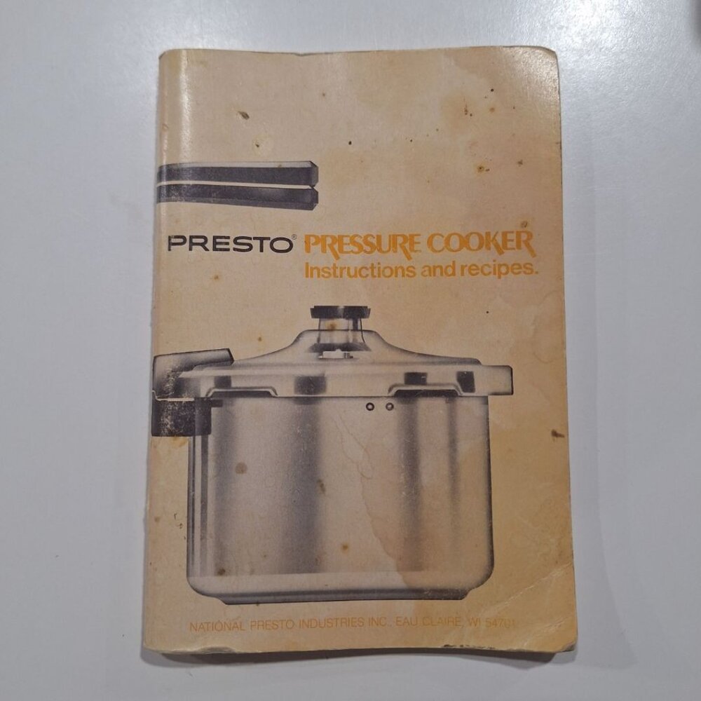 Presto Pressure Cooker‎ Recipe Booklet Manual 1970s Vintage Instructions Meals